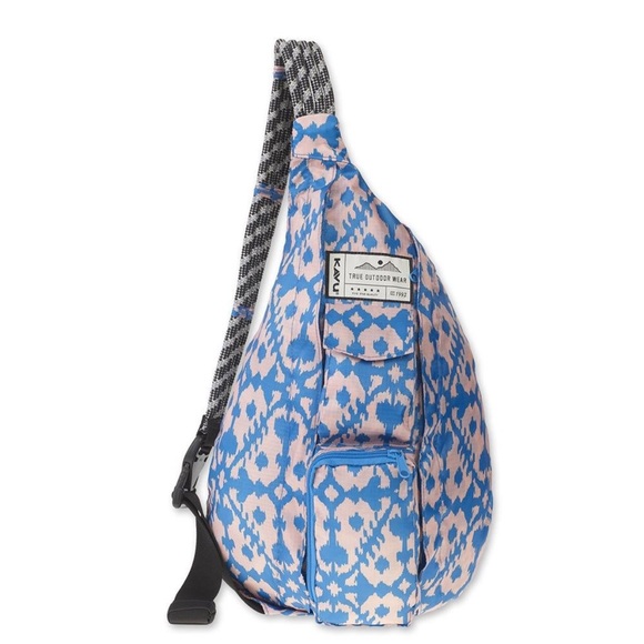 Kavu Handbags - KAVU Lightweight Sling Rope Backpack Blue Ikat